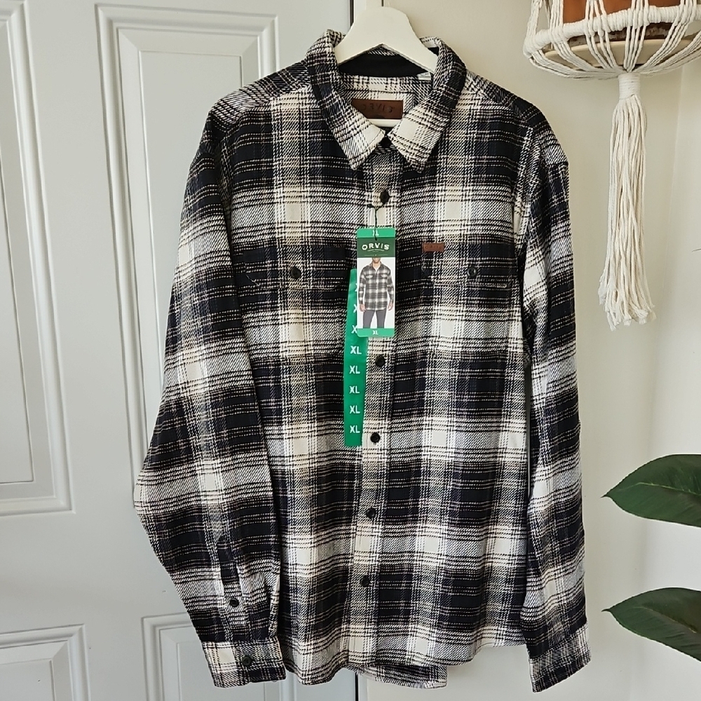 Black and White Plaid Men's Shirt